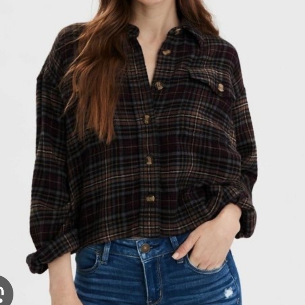 American Eagle Cropped Shacket
